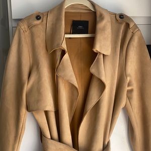 Zara faux Suède trench coat